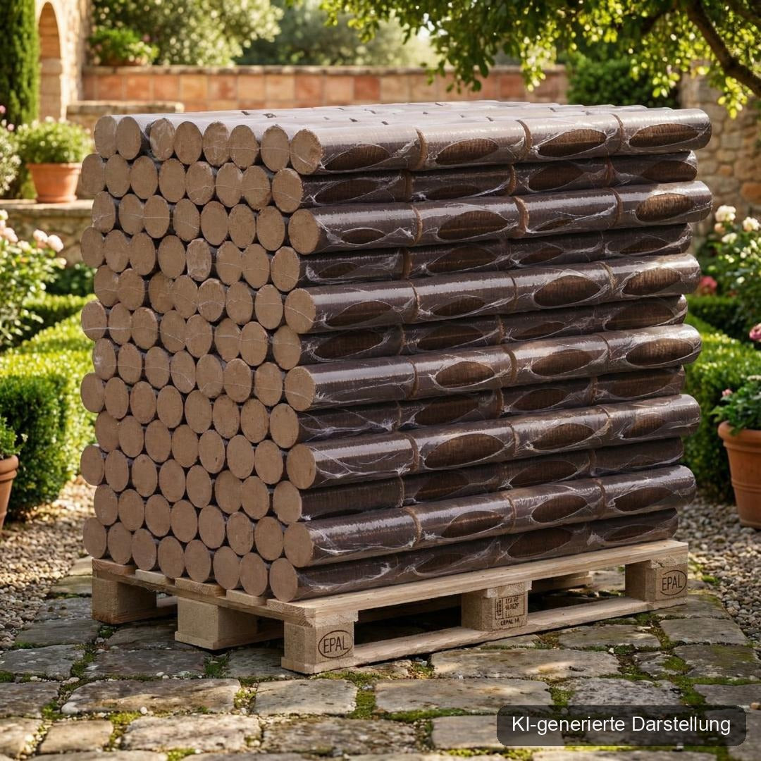 rounders premium - Hartholzbriketts - Palette 960 kg, KI-generierte Darstellung