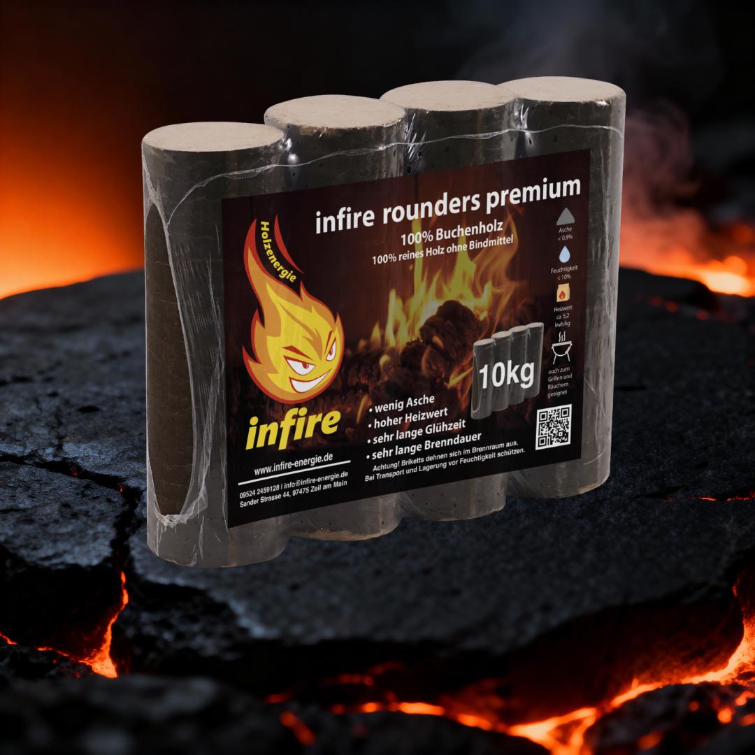 rounders premium - Hartholzbriketts - einzeln 10 kg