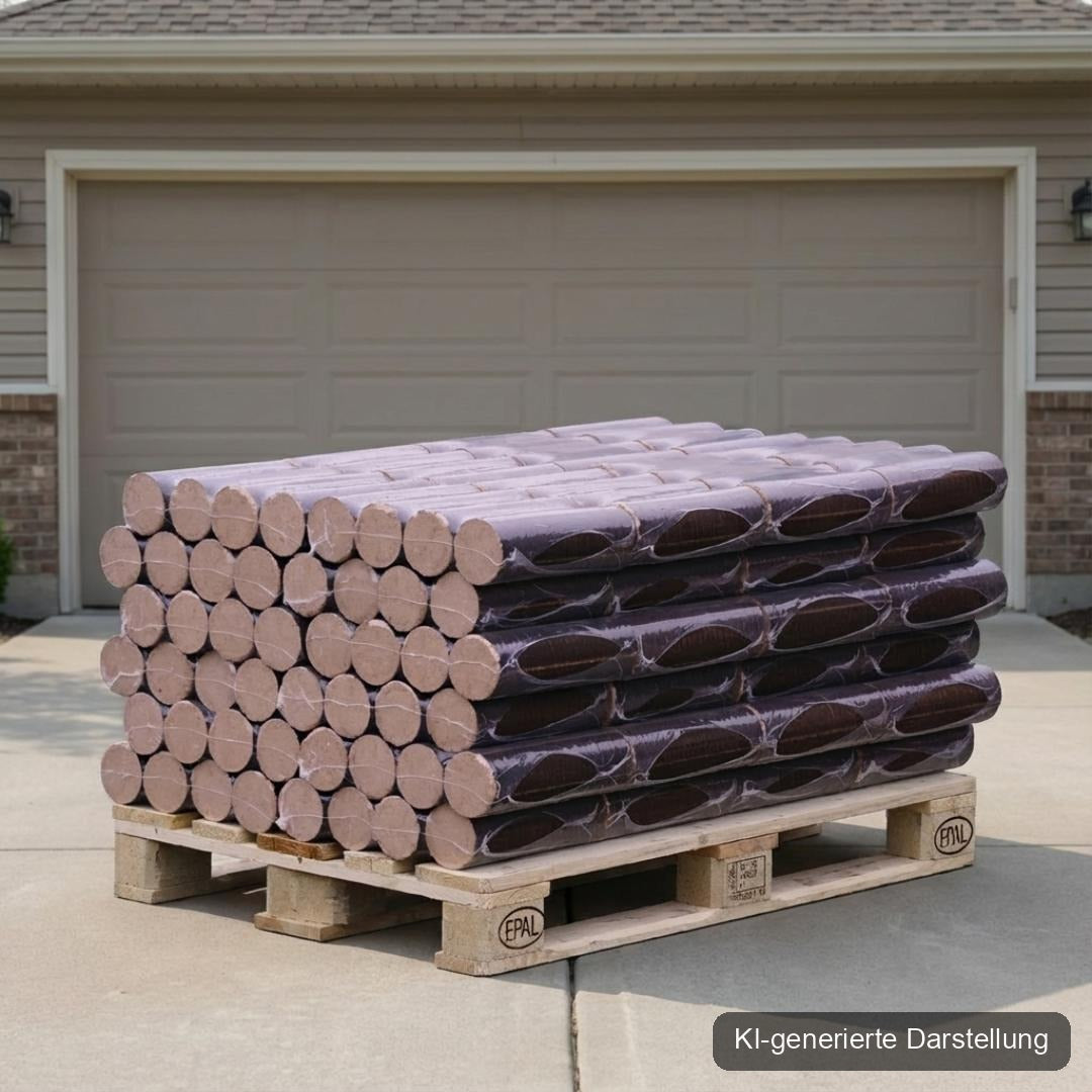 rounders premium - Hartholzbriketts - halbe Palette 480 kg, KI-generierte Darstellung