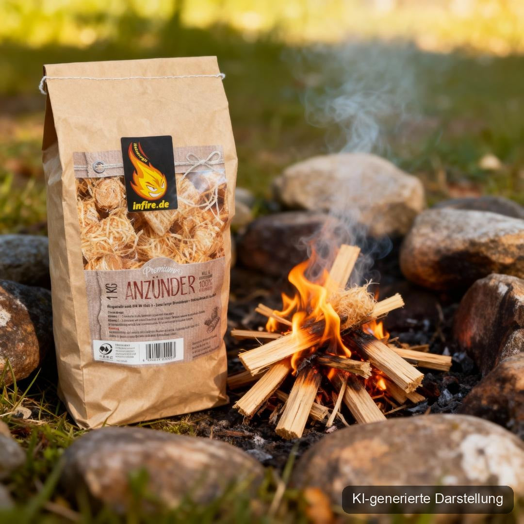 infire Starters, 1kg, Premium Holzwolle Anzünder, Bild 5 von 5, KI-generierte Darstellung