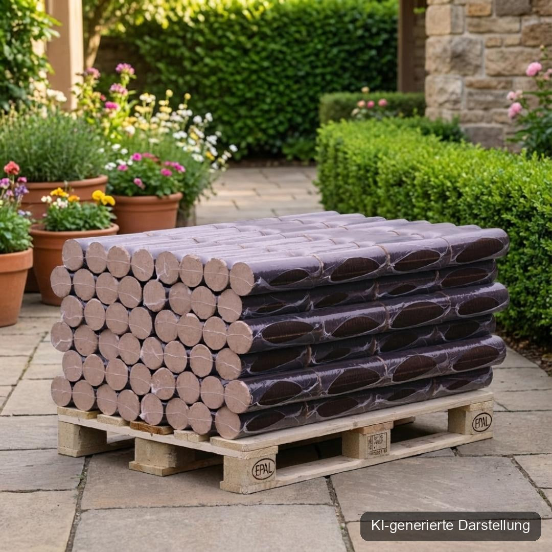 rounders premium - Hartholzbriketts - halbe Palette 480 kg, KI-generierte Darstellung
