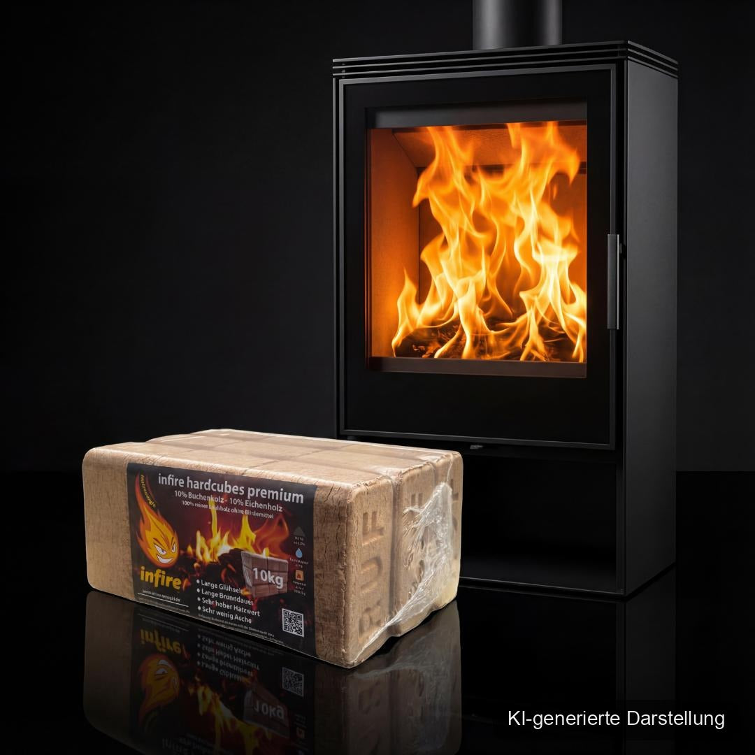 hardcubes premium - Hartholzbriketts - halbe Palette 480 kg, KI-generierte Darstellung