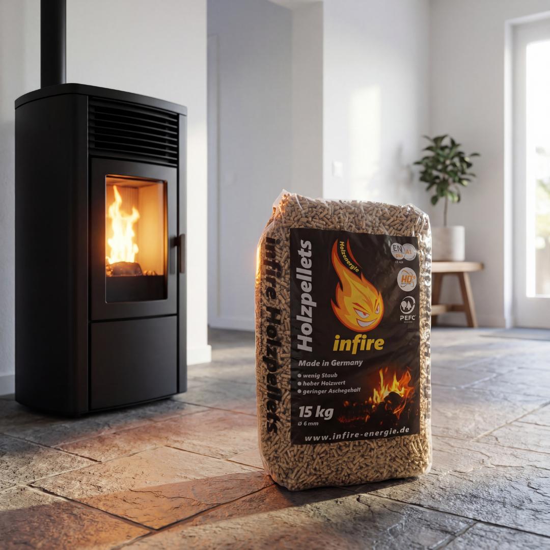 infire Holzpellets, 6 mm, Sackware, HD-QualitÀt - Palette 975 kg