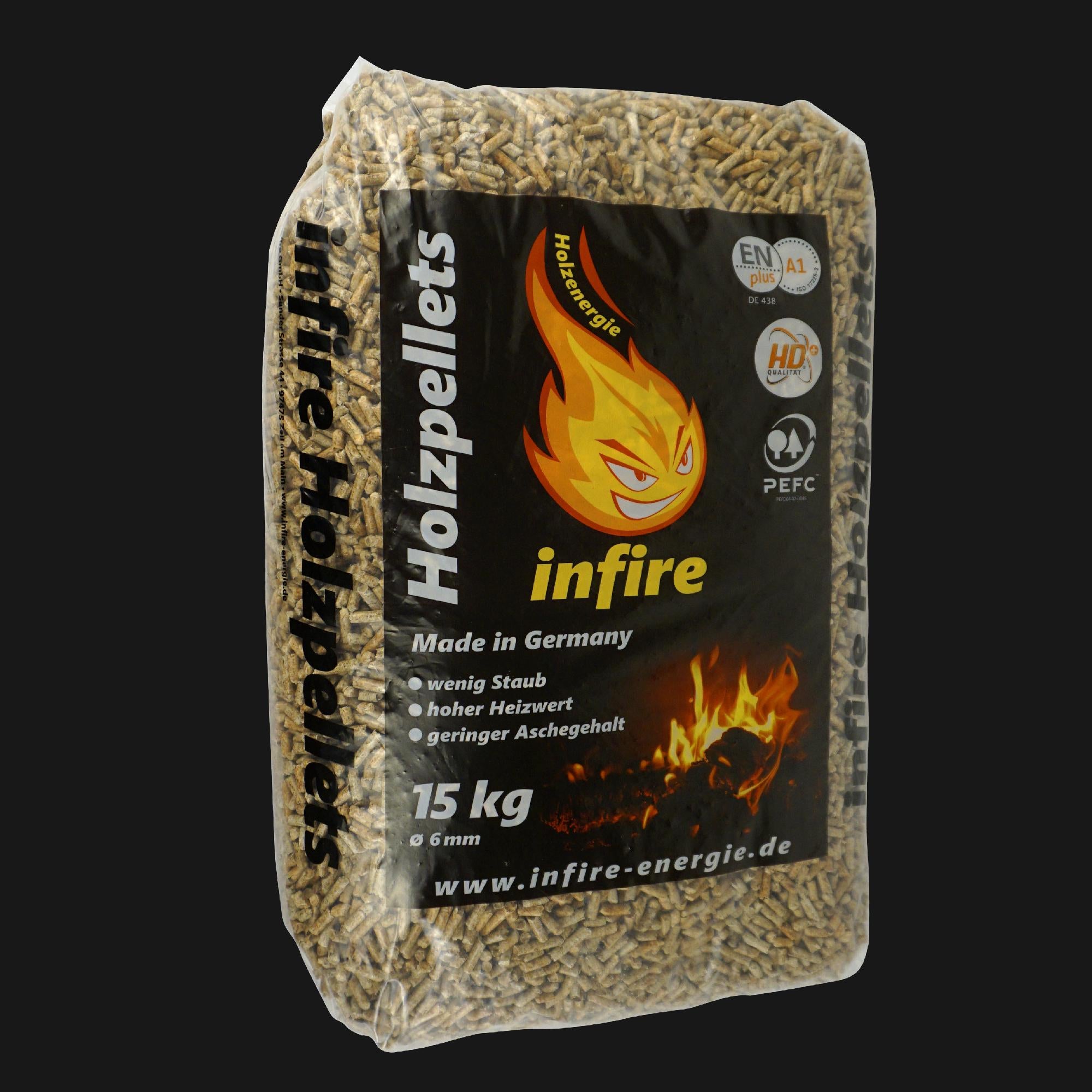 infire Holzpellets, Sackware HD-Qualität - Menge: einzeln 15 kg