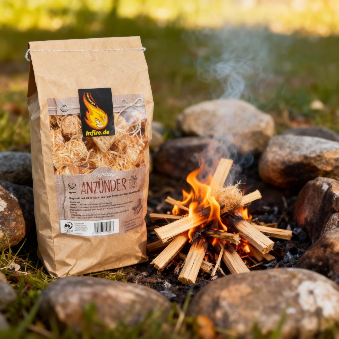 infire Starters, 1kg, Premium Holzwolle Anzünder, 100% PEFC