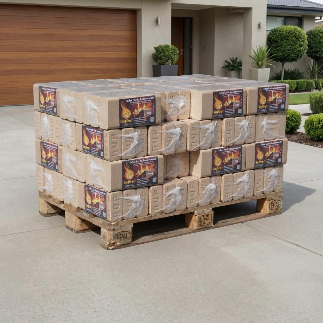 hardcubes premium - Hartholzbriketts - halbe Palette 480 kg