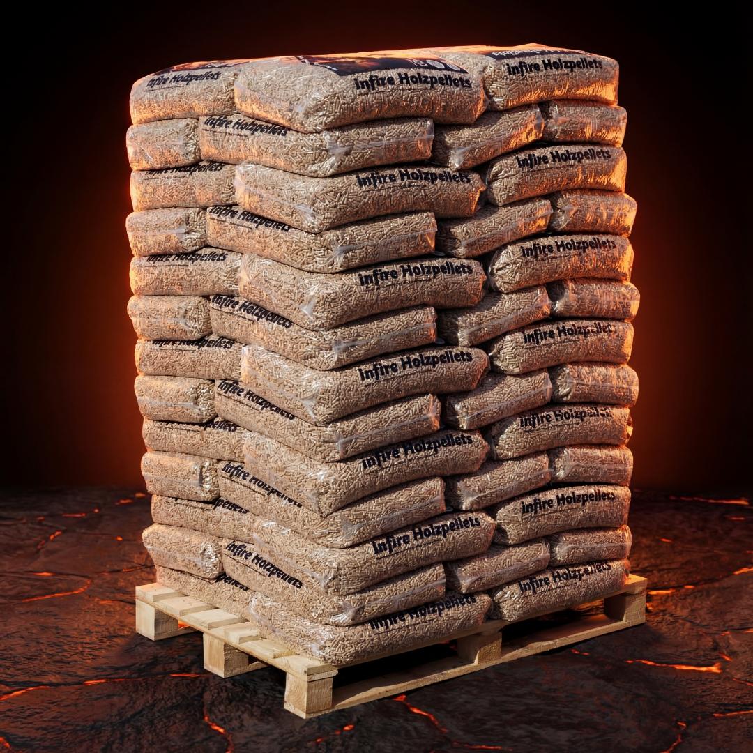 infire Holzpellets, 6 mm, Sackware, HD-Qualität - Palette 975 kg