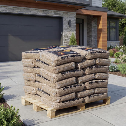 infire Holzpellets, 6 mm, Sackware, HD-Qualität - halbe Palette 495 kg