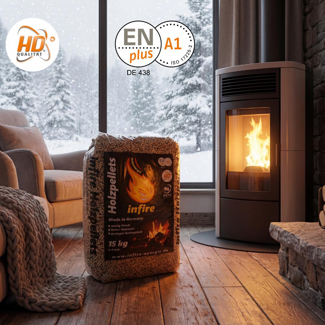 infire Holzpellets, 6 mm, Sackware, HD-Qualität - einzeln 15 kg