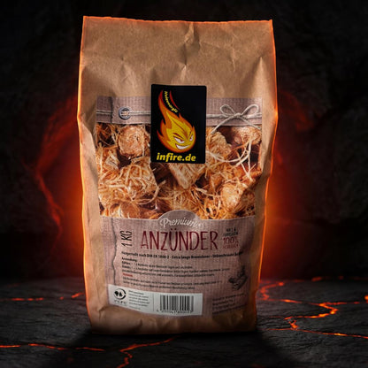 infire Starters, 1kg, Premium Holzwolle Anzünder