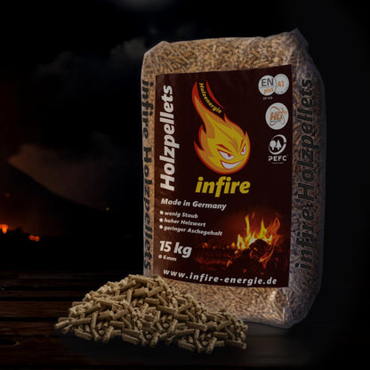 infire Holzpellets, 6 mm, Sackware, HD-Qualität - einzeln 15 kg