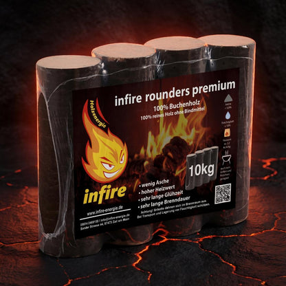 rounders premium - Hartholzbriketts - einzeln 10 kg