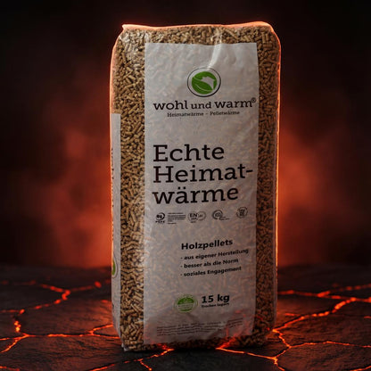 wohl und warm Holzpellets, 6 mm, Sackware - einzeln 15 kg