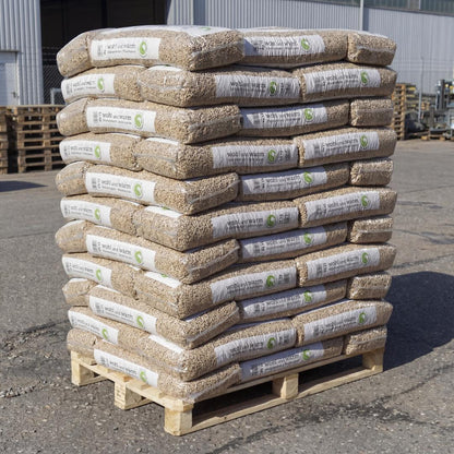 wohl und warm Holzpellets, 6 mm, Sackware - Palette 990 kg