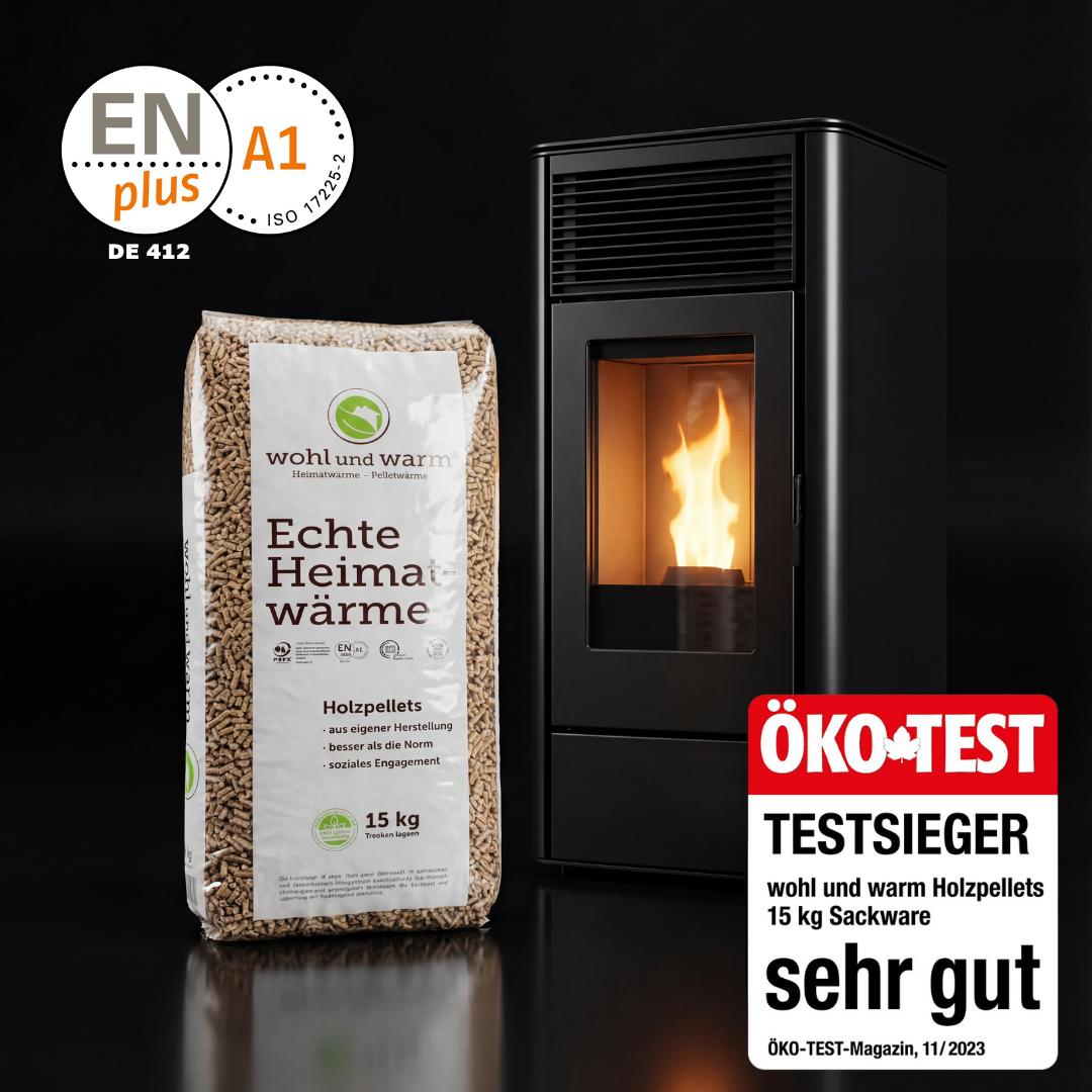 wohl und warm Holzpellets, 6 mm, Sackware - einzeln 15 kg